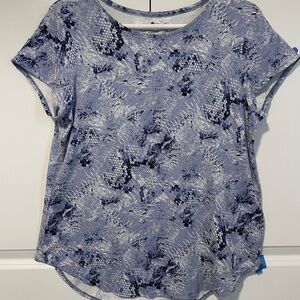 Cupio Abstract Blue Short Sleeve Top